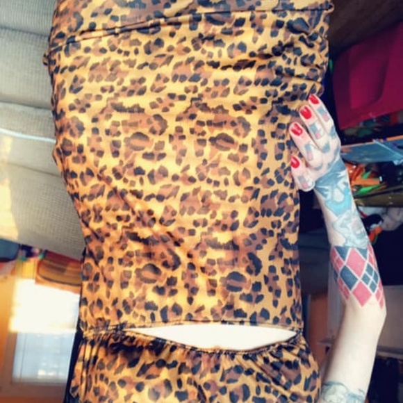 Womens cheetah print club dress, sz SM - Picture 2 of 5